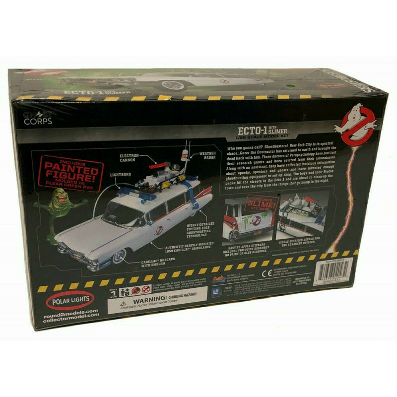 Polar Lights POL958 Ghostbusters Ecto-1 with Slimer Figure 1/25 Scale Snap Plastic Model Kit 